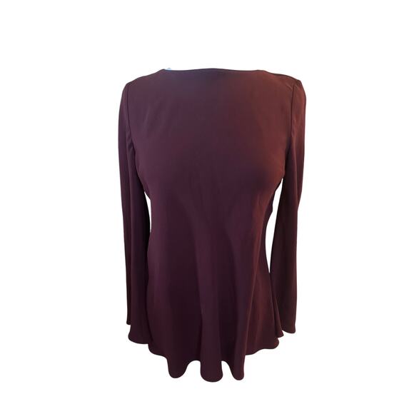 Women S Lafayette 148 New York 100% Silk Long Sleeved Purple Blouse Shirt Top - Picture 2 of 6